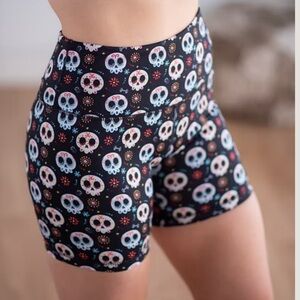 NEW Skull Print Bike Shorts